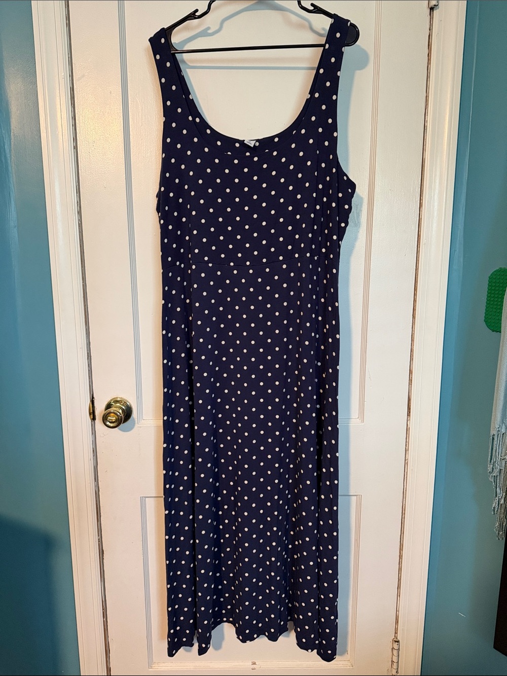 OldNavy, Navy Blue Polka Dot Sleeveless Maxi Dress size XXL